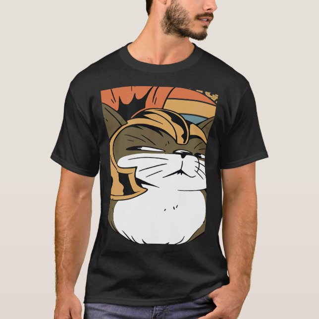 Camiseta Roman Cat Soldier Helmet Costume A Galea Kitten Te (Frente)