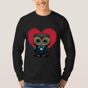 Camiseta Romance de dia de os namorados com o Adorable Owl