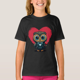 Camiseta Romance de dia de os namorados com o Adorable Owl