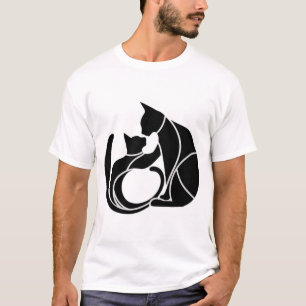 Camiseta Romance de Gato Negro Retroativo: Silhouette Duo