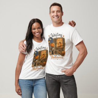 Camiseta romance de Halloween esperando por você