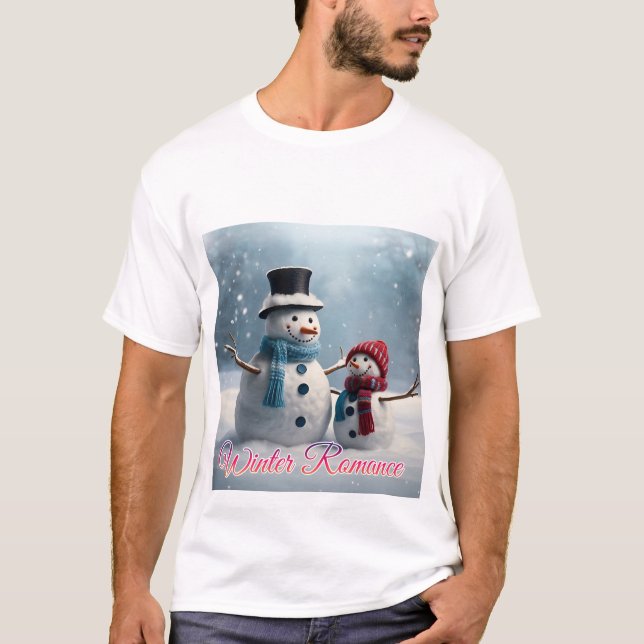 Camiseta Romance do inverno: Tee do Casal Bonito (Frente)