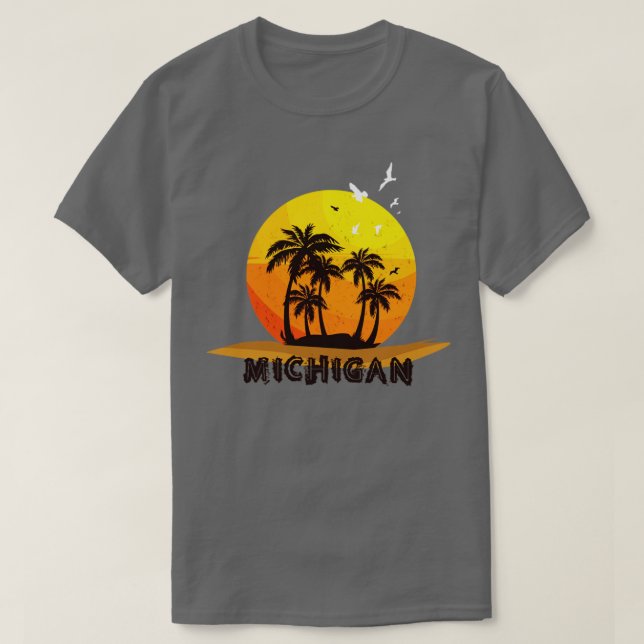 Camiseta Romance e felicidade de Michigan (Frente do Design)