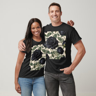 Camiseta **"Romance Escuro: Rosas Provinciais da Vintagem N