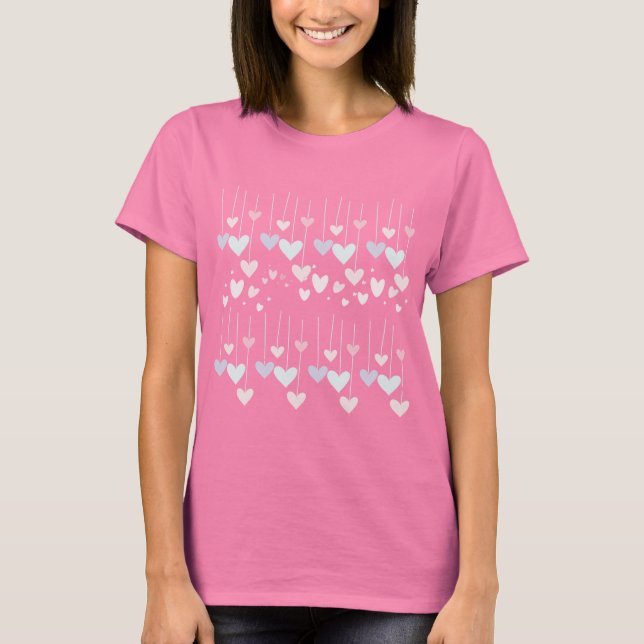 Camiseta Romance Hearts-Shirt - Colorful Love Design (Frente)