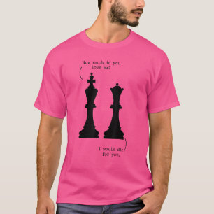 Camiseta Romance King & Queen Chess Game Para Cada Xadrez