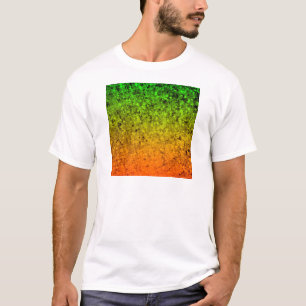 Camiseta ROMANCE MIM, estrelas verdes alaranjadas de néon