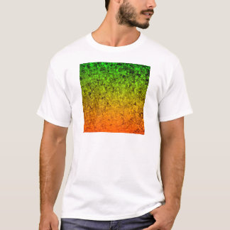 Camiseta ROMANCE MIM, estrelas verdes alaranjadas de néon
