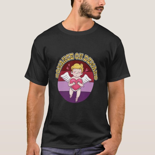 Camiseta Romance on demand makes people fall in love cupid' (Frente)
