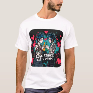 Camiseta Romance rebelde: O amor fede, vamos beber