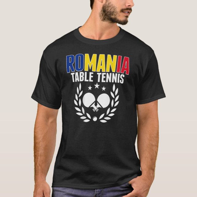 Camiseta Romania Ping Pong     Romanian Table Tennis Suppor (Frente)