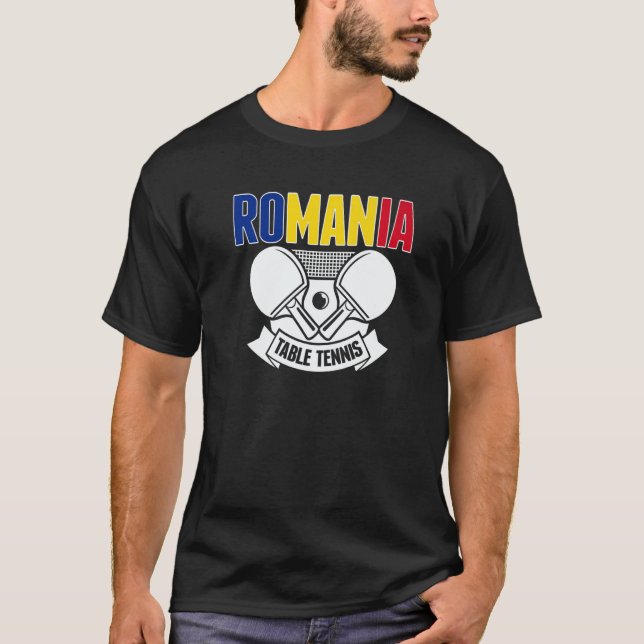 Camiseta Romania Ping Pong   Romanian Table Tennis Supporte (Frente)