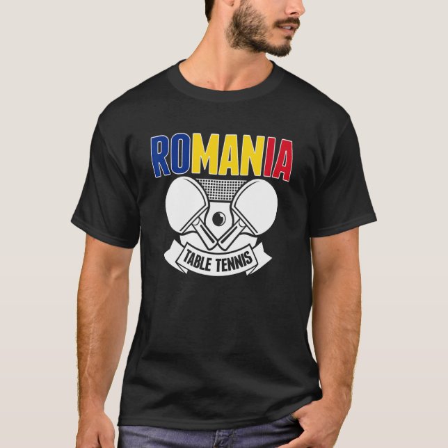 Camiseta Romania Ping Pong   Romanian Table Tennis Supporte (Frente)