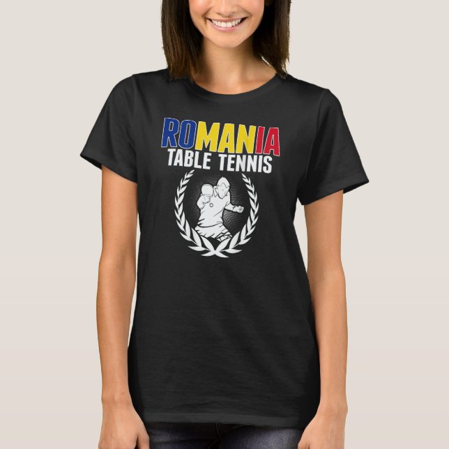 Camiseta Romania Table Tennis   Romanian Ping Pong Supporte (Frente)