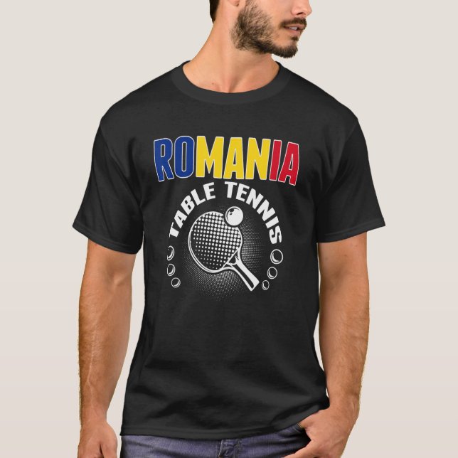 Camiseta Romania Table Tennis   Support Romanian Ping Pong  (Frente)