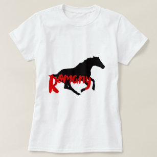 Camiseta Romania texto e cavalo ciganos