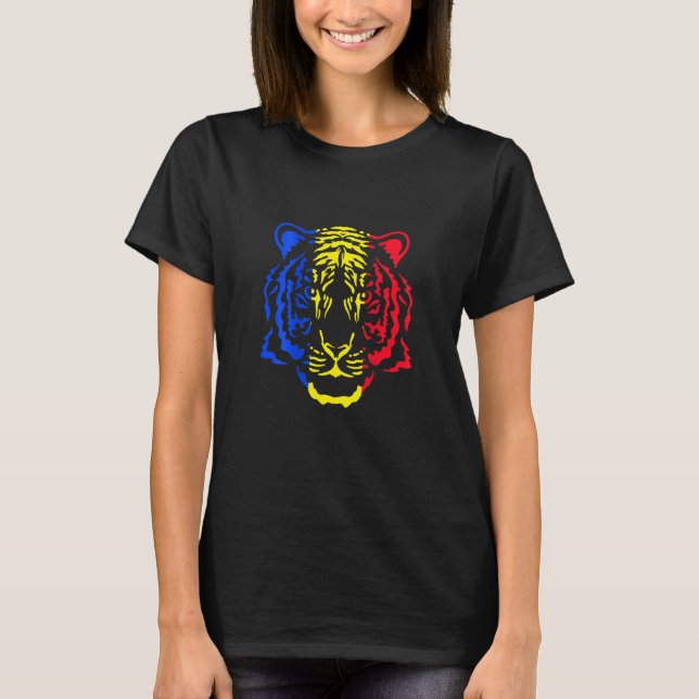 Camiseta Romania Tiger Romanian Flag (Frente)