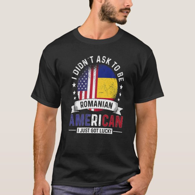 Camiseta Romanian American Countries Flags Pride Romania Fl (Frente)