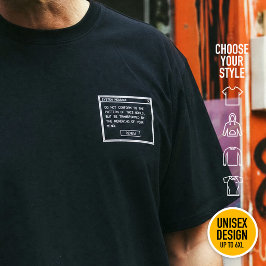 Camiseta Romanos 12:2 Janela de Alerta de Computador Preto 