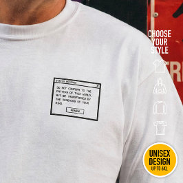 Camiseta Romanos 12:2 Janela de Alerta de Computador Preto