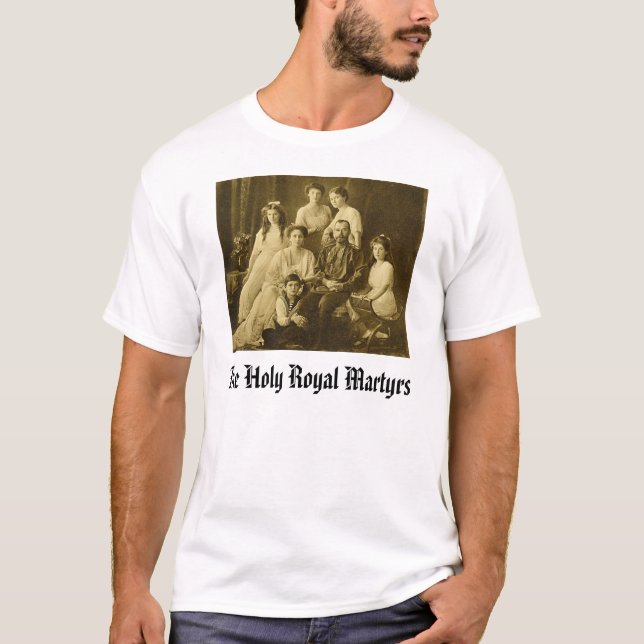 Camiseta Romanov, mártir reais santamente (Frente)