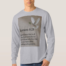 Camiseta Romans 8:28 Bible Verse Mens Long Sleeve Tee Shirt