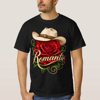 Camiseta Romantic Cowboy Rose T-Shirt | Western Cowgirl Red