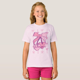 Camiseta Romântica de Dois Corações para Meninas