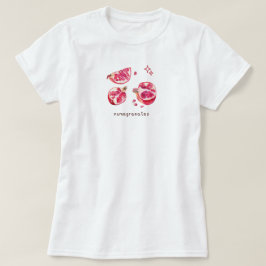 Camiseta Romântica estética de frutas romã rosa