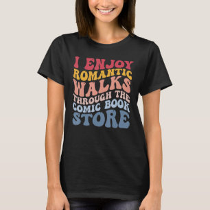 Camiseta Romântica Walk Comic Book Store Engraçado Coletor
