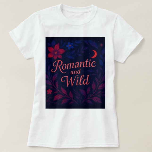 Camiseta romântico e selvagem (Frente do Design)