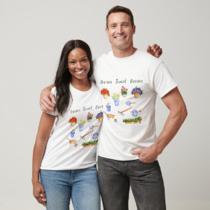 Camiseta Romântico Eu amo as minhas flores, Cuta Minimalist