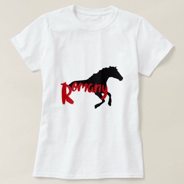 Camiseta Romany Gypsy e cavalo T-Shirt (Frente do Design)