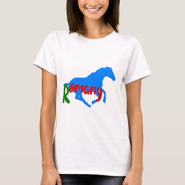 Camiseta Romany Gypsy e cavalo T-Shirt (Frente)