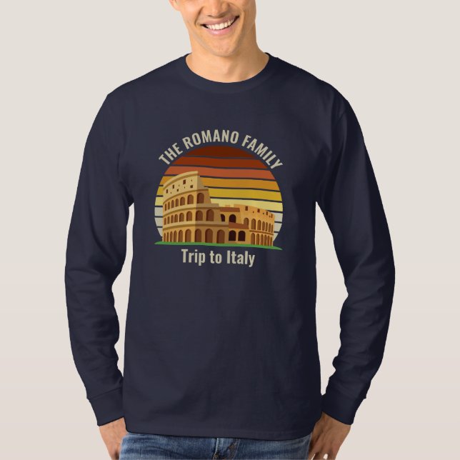 Camiseta Rome Colosseum Italy Trip Custom Long Sleeve (Frente)