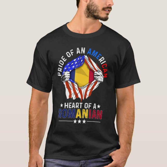 Camiseta Romena América Latina Orgulho Estrangeiro Romênia  (Frente)