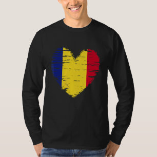 Camiseta Romênia Coração Bandeira Romena Orgulho Romeno
