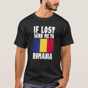 Camiseta Romênia Flag Design Se perdido envie-me para Romên