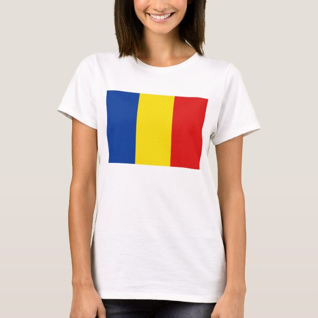 Camiseta Romênia Flag x Map T-Shirt (Frente)