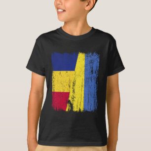 Camiseta Romênia Ucrânia Meia Bandeira Romena Herança Ucran