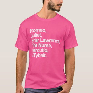 Camiseta Romeu e Julieta Personagens William Shakespeare