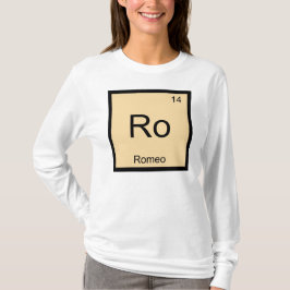 Camiseta Romeu Nome Química Elemento Tabela Periódica