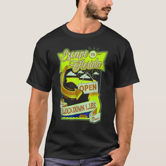 Camiseta Ron Desantis Engraçado Escape Para O Vinatge Da Fl (Frente)