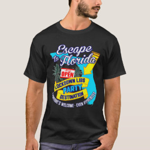 Camiseta Ron Desantis Escape Para Flórida Vinatge Engraçado