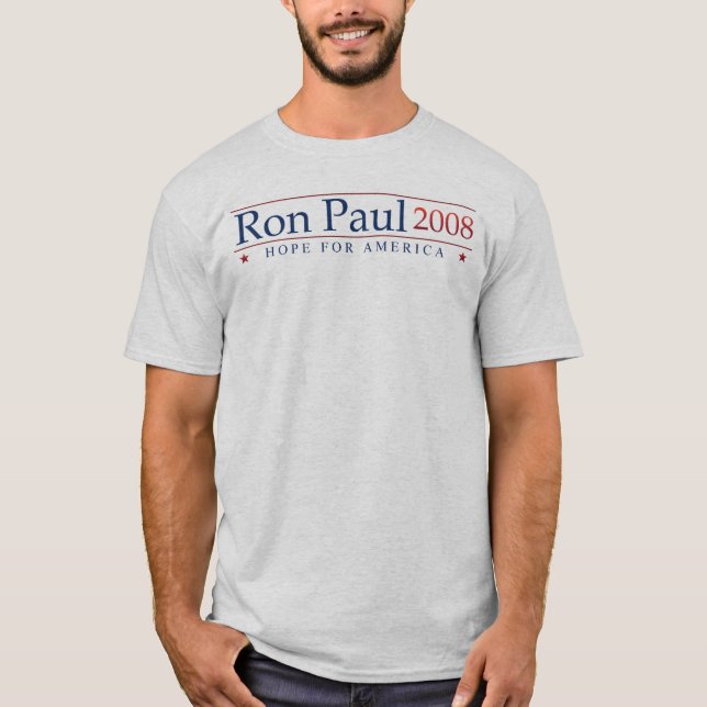 Camiseta Ron Paul 2008 revoluções (cinzentas) (Frente)