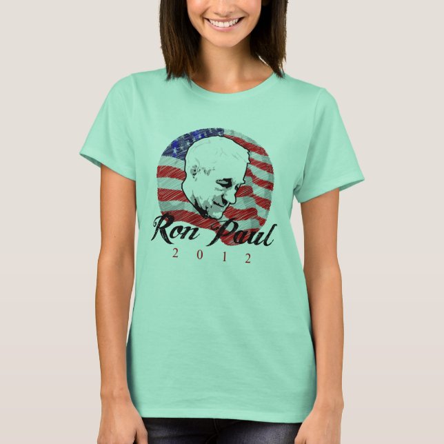 Camiseta Ron Paul Design de Sketch 2012 (Frente)