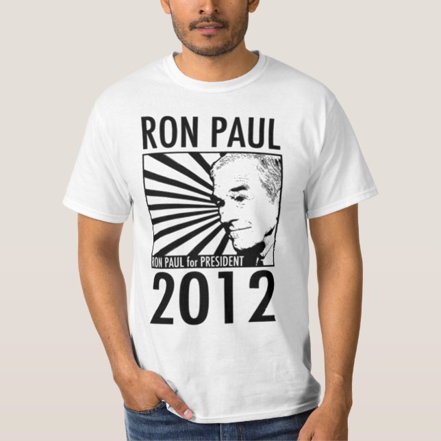 Camiseta Ron Paul para o presidente 2012 com citações (Frente)
