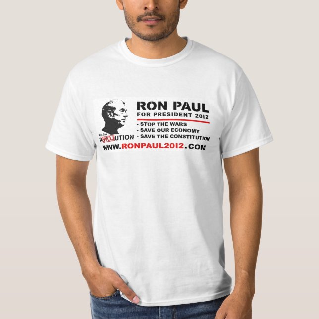 Camiseta Ron Paul para o presidente 2012 - salvar a (Frente)