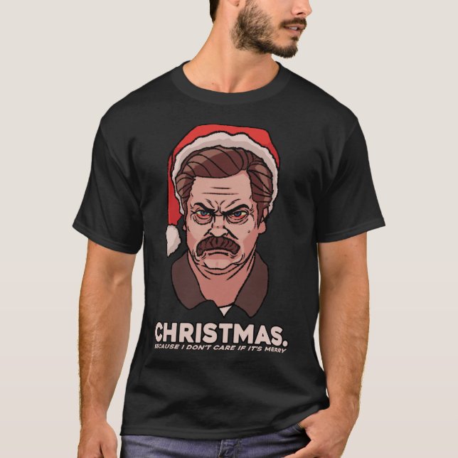 Camiseta Ron Swanson Natal Essencial T-Shirt (Frente)