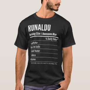 Camiseta Ronaldo Gift, Fatos Nutricionais Com Tamanho, Calo